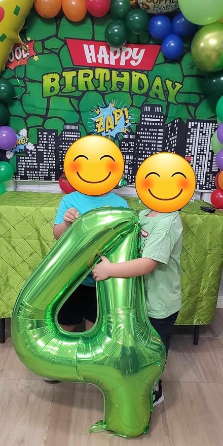 4 Balloon Numbers, 40In Green Balloons - Image 2