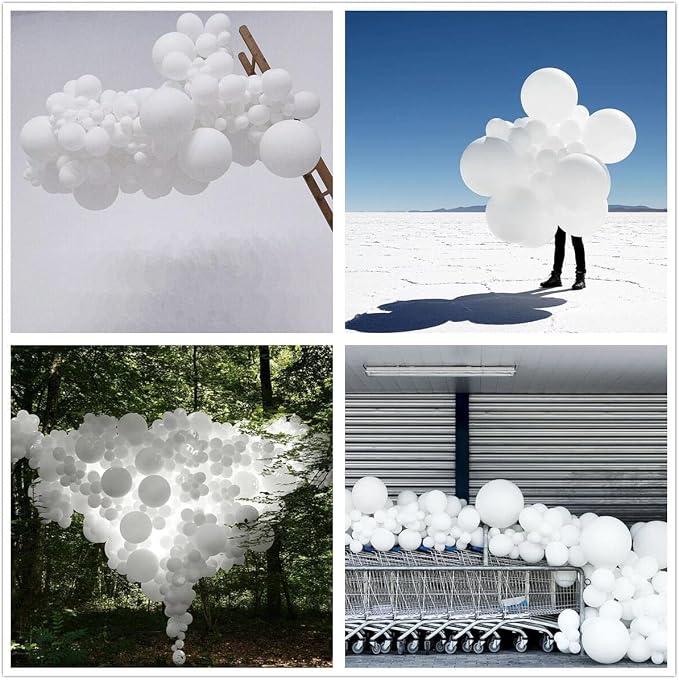 412pcs White Balloons 18 12 10 5 Inch White Balloon Garland Arch Kit Different - Image 6