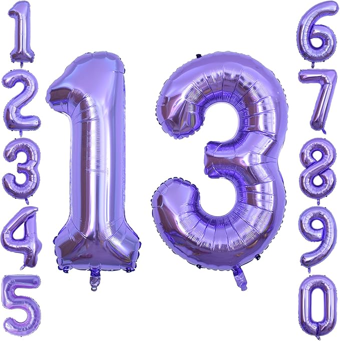 Purple Number 13 Balloon 40 Inch, Giant Metallic Foil Number 13 Balloons by Unknown