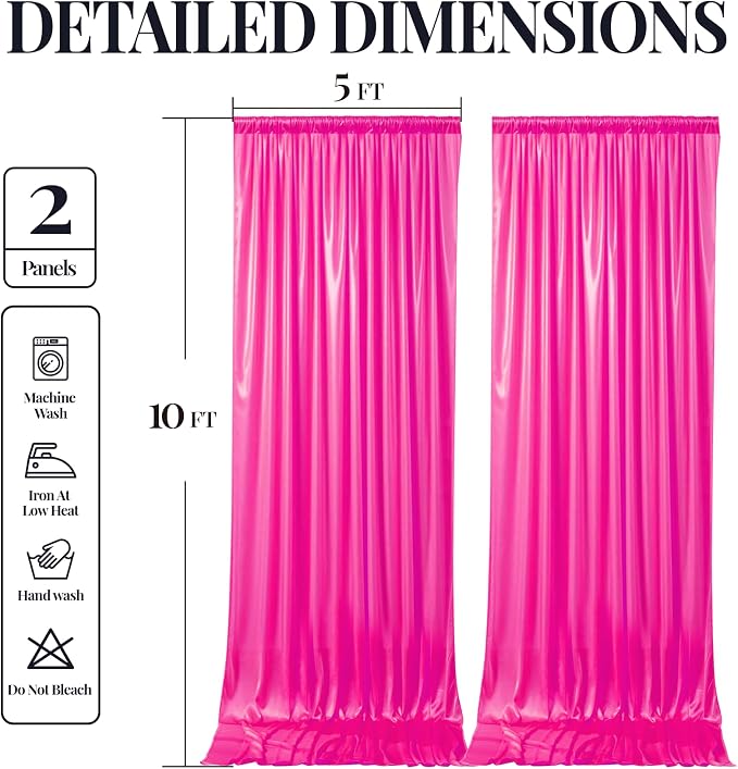 10x10 ft Hot Pink Glitter Backdrop Curtain - Image 9