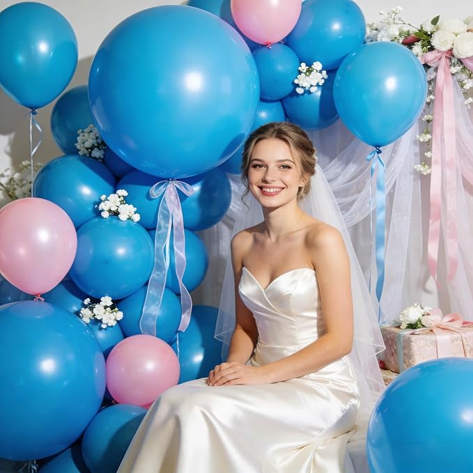 32Pcs Blue Big Balloons 18 Inch, Round Large Latex Party Balloons - Image 4