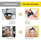 KINGMING Dark Brown 3 in 1 Hair Dye Shampoo for Gray Coverage, Herbal Ingredients for Men and Women, 500ml (Dark Brown)