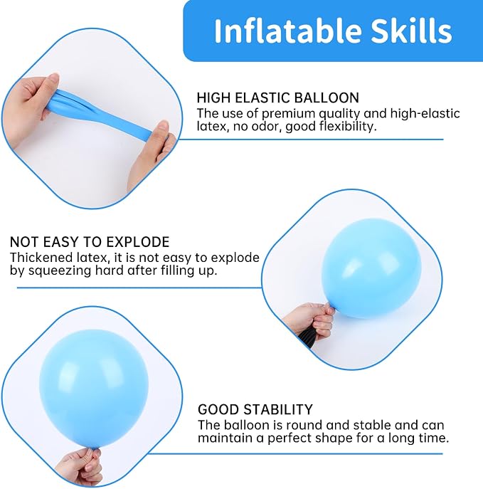 RUBFAC Blue Balloon Arch Kit, Metallic Blue - Image 4