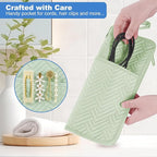 SITHON Hot Iron Holder & Mat, Heat Resistant Hair Tools Travel Bag Portable Hot Tools Organizer Cover Pouch for Curling Irons, Flat Irons, Hair Straightener and Styling Tools (Bag Only) (Green)