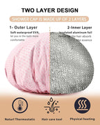 YIZIJIZI 2 Pieces Heat Cap for Deep Conditioning, Conditioning Cap Made of Aluminum Foil for Home and Salon Use, Hair Dyeing（pink）