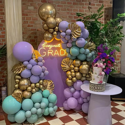 Purple and Sage Green Balloons, Light Metallic Purple Gold Balloon - Image 4