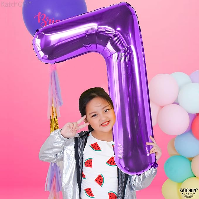 KatchOn, Giant Purpule Number 7 Balloon - Image 2