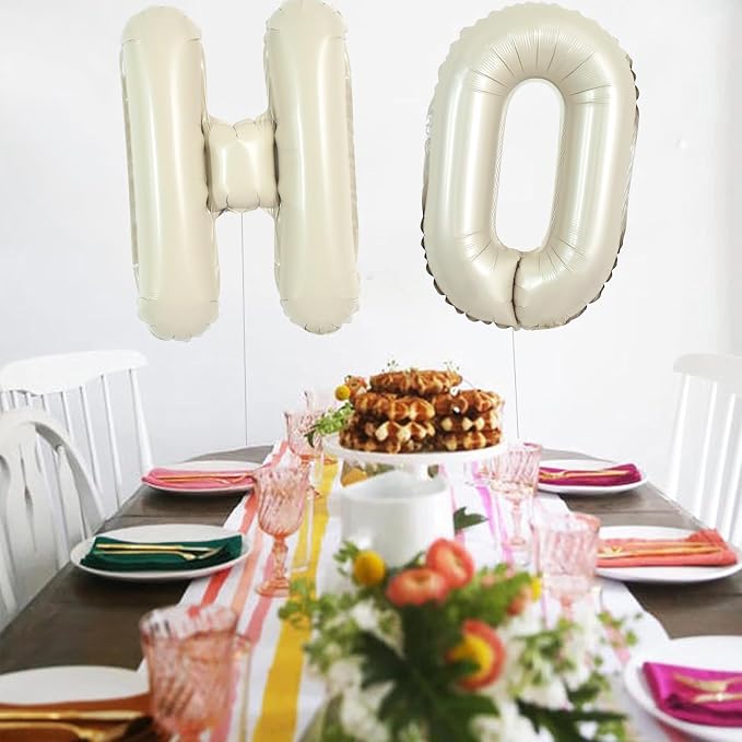 TONIFUL 40 Inch Large Cream White Letter H Balloons Giant Alphabet Letter - Image 4
