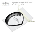 Camila Paris AD110 French Headband for Women, Black, Strong Hold Grip Women's Hair Band, Very Flexible, No Slip and Durable Styling Girls Hair Accessories, Made in France