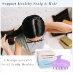 FREATECH Hair Scalp Massager Shampoo Brush with Soft Silicone Bristles for Scalp Care and Hair Growth, Shower Head Scalp Scrubber Exfoliator for Dandruff, Wet & Dry for Men, Women and Kids, Purple