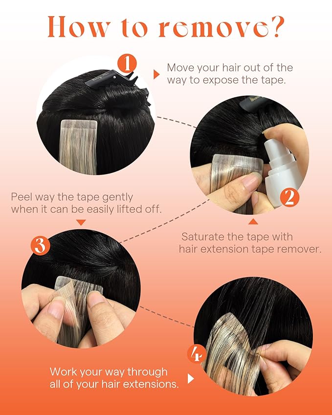 Sunny Hair Tape in Hair Extensions Real Human Hair Invisible Remy Hair Extensions Tape ins for Women Natural Black Ombre Dark Brown Balayage Ash Blonde 18 inch 25G