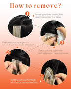 Sunny Hair Tape in Hair Extensions Real Human Hair Invisible Remy Hair Extensions Tape ins for Women Natural Black Ombre Dark Brown Balayage Ash Blonde 24 inch 25G