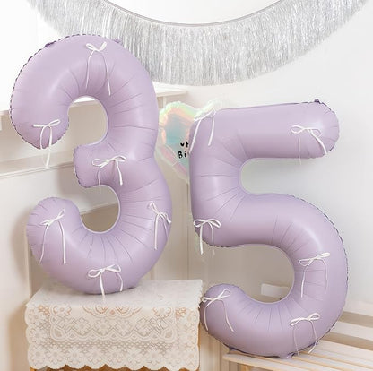 Pastel Purple 17 Number Balloons, 40 Inch Light Purple 17 Balloons Large Helium - Image 5