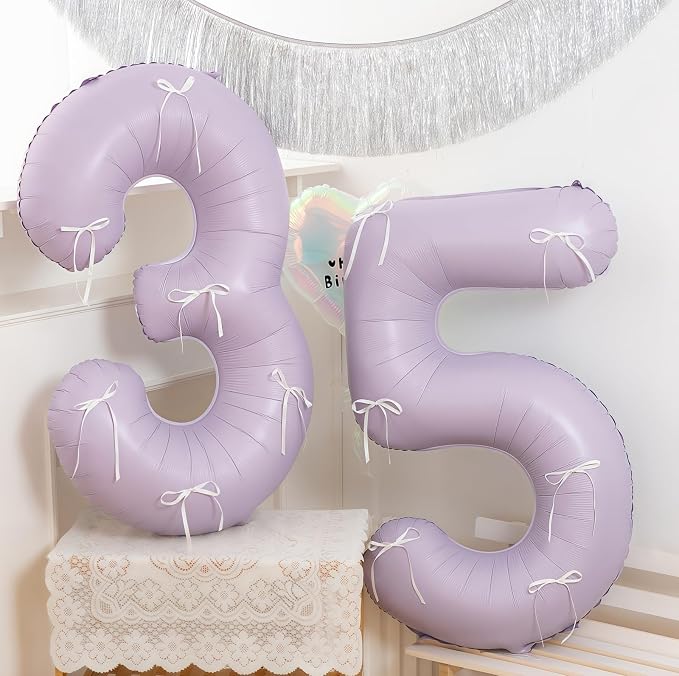 Pastel Purple 16 Number Balloons, 40 Inch Light Purple 16 Balloons Large Helium - Image 5