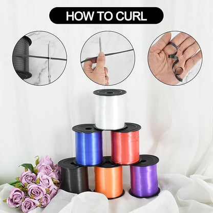 TONIFUL 500 Yards Black Orange Curling Ribbon Balloon String Gift Wrapping | - Image 3