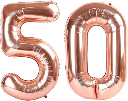 Number Balloons 50 Balloon 40 inch Rose Gold by Enyeopd