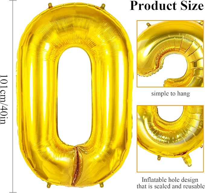 100 Large Gold Foil Helium Balloons - Image 2