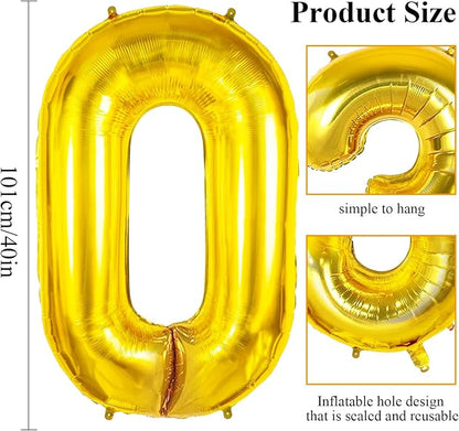 100 Large Gold Foil Helium Balloons - Image 2