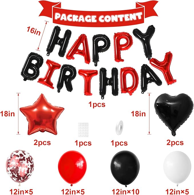 Red and Black Birthday Decorations - Image 2