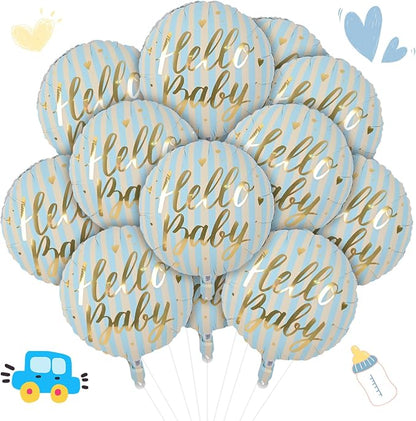 18" Hello Baby Foil Balloons for Welcome Baby Party Decorations, baby Blue - Image 8