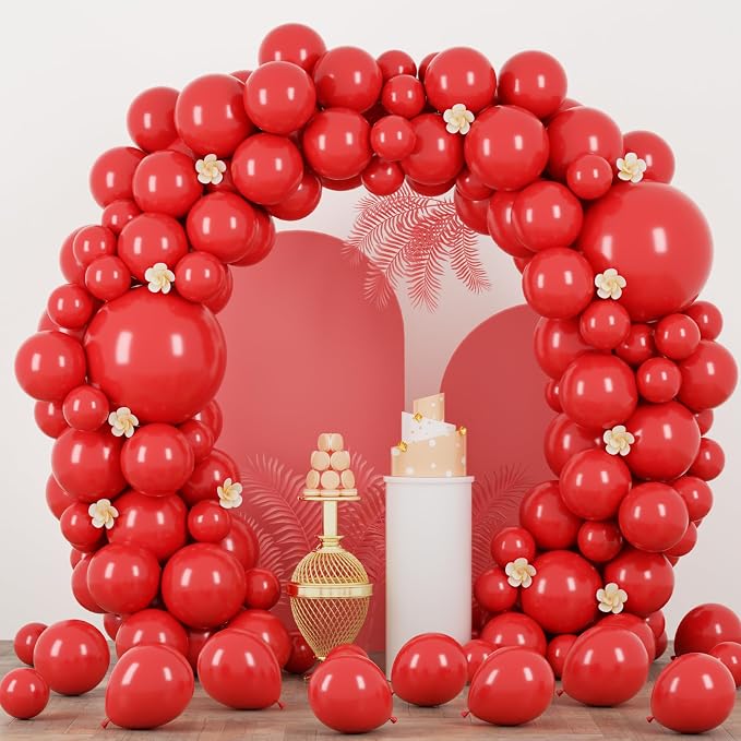 Voircoloria 90pcs Red Balloons Garland Arch Kit, 18 12 10 5 Inch | by Voircoloria