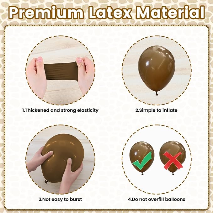 Sage Green Brown Balloons, 12 Inch Green Dark Brown Coffee Nude Ivory White - Image 3