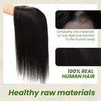 HAIR 16 Inch Toppers for Women Real Human Hair Natural Black color 150 Density 6x7inch Silk Base 75 grams All Remy Human Hair Wiglets Hairpieces for Thinning Hair (#1B 16inch)