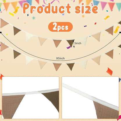 Oudain 2 Pcs Pennant Banner Flags Nursery Garland Triangle Bunting Flags - Image 2