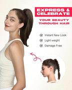Ponytail Extension – 16” Claw Clip in Ponytail Hair Extensions Natural Soft Synthetic High Pony Tail Hairpieces for Women (Light Blonde, 16inch)