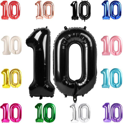 Black Number 10 Balloon 40 Inch by IWERP