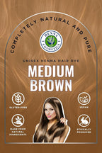 Natural Henna Hair Color Dye, 100% Pure Henna Powder for Hair Growth Organic (Medium Brown, 100 Gr + Free 50 Gr.)