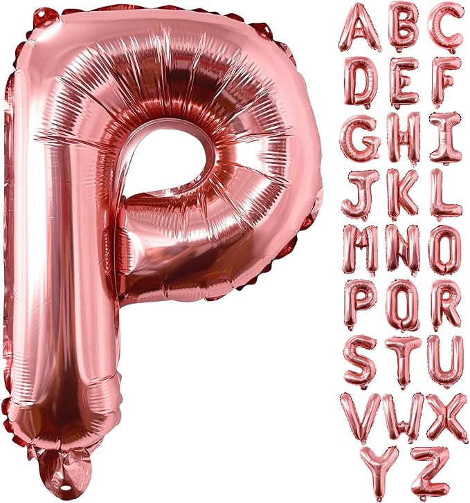 Lovoir 40 Inch Large Rose Gold Letter P Balloons Big Size Jumbo Mylar Foil by Lovoir
