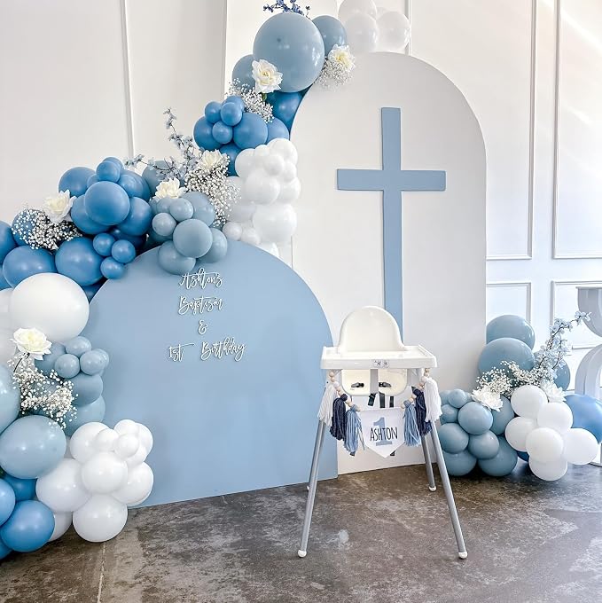 Dusty Blue Latex Balloons, Baby Shower Party Decorations - Image 3