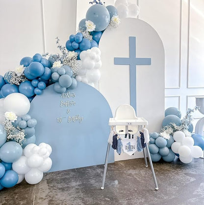 Dusty Blue Latex Balloons, Baby Shower Party Decorations - Image 3