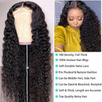 bangjazz Water Wave Lace Front Wigs Human Hair Brazilian 180% Density Virgin Hair Wear and Go Glueless Wig 4X4 Lace Closure Wigs for Black Women Pre Plucked with Baby Hair Natural Color 26 Inch