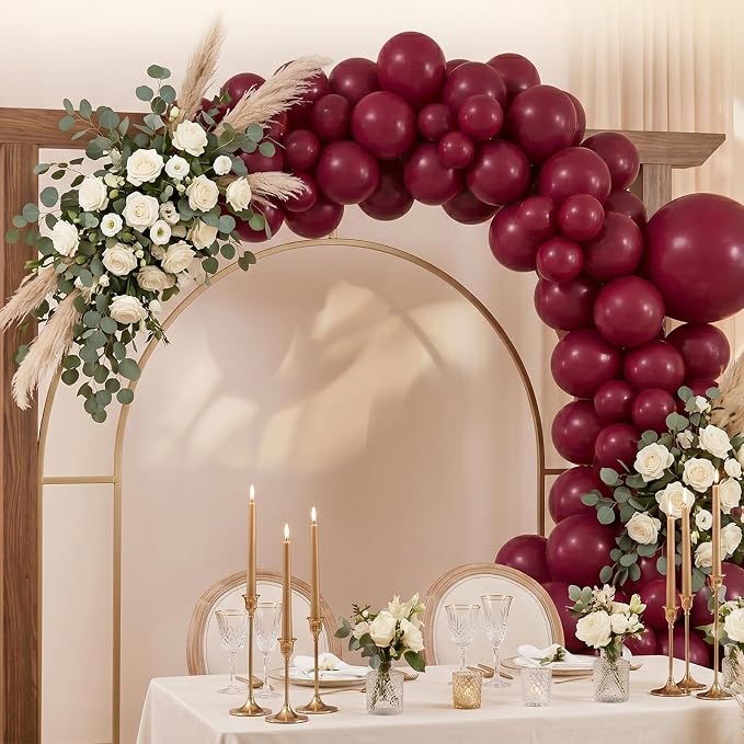 96Pcs 5/10/12/18 Inch Burgundy Dark Red Latex Balloon Garland Arch Kit | Maroon - Image 6