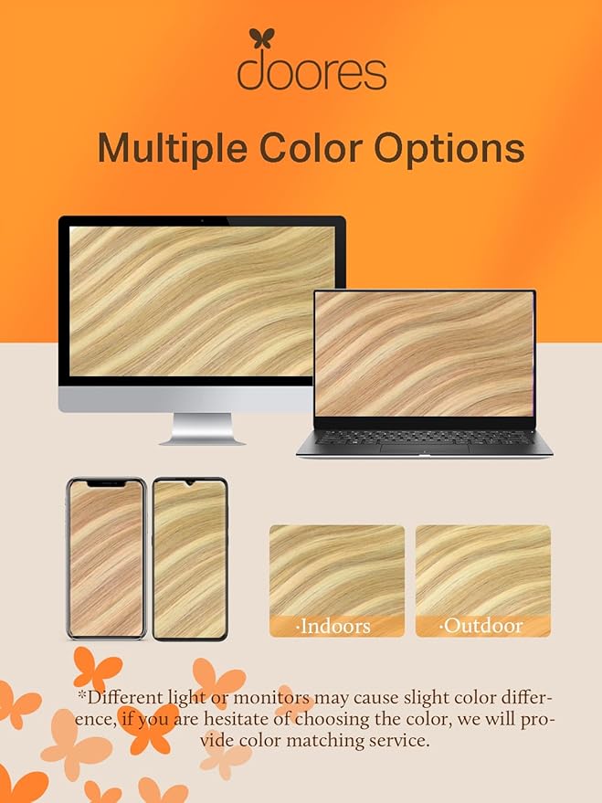 DOORES Tape-in Hair Extensions, 10pcs 30g 26 Inch Dirty Blonde Highlight Golden Blonde, Human Hair Extensions, Natural, Straight