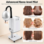 Nano Ionic Hair Steamer Machine - 500W Professional Hair Steamer with 6 Modes for Deep Conditioning, Scalp Care, Perm & Color Treatment - Adjustable Temp & Timer for Salon & Home Use