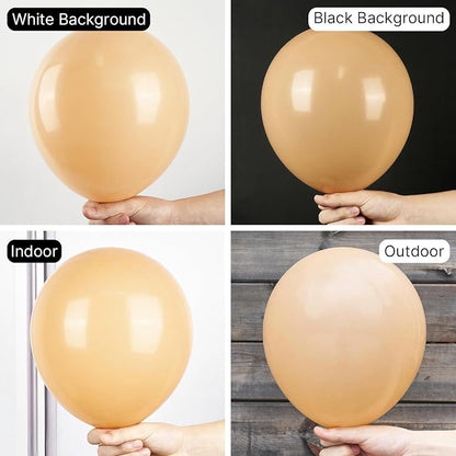 PartyWoo Nude Balloons 50pcs Apricot Fall Neutral Color 12 Inch | Balloons - Image 2