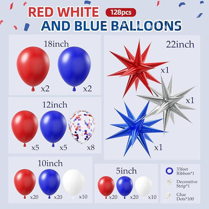 Red White and Blue Balloon Garland Arch Kit - Image 2