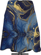 Salon Haircut Capes Luxury Marble Texture Gold and Blue Hair Dress Apron Cloak, Adjustable Hairdresser Apron for Hairstylists, Easy Clean