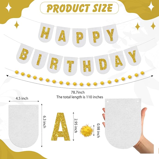 Hahafelt 125 Pcs Make Your Own Banner Kit Personalized Handmade Name Scallop - Image 2