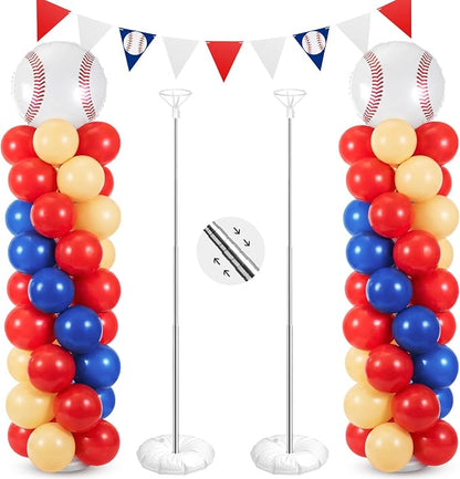 Yalikop 2 Sets Baseball Party Balloon Column Stand Kit by Yalikop