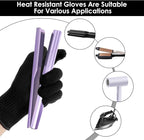 JIEYAO 4 Pack Heat Resistant Gloves for Hair Styling, Curling Iron Glove Heat Blocking Glove for Curling Wand F& lat Iron
