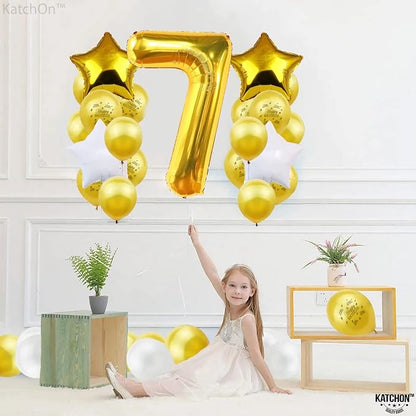 KatchOn Gold Number 7 Balloon 40 Inch, 7th Birthday Balloon | 7th Birthday - Image 8