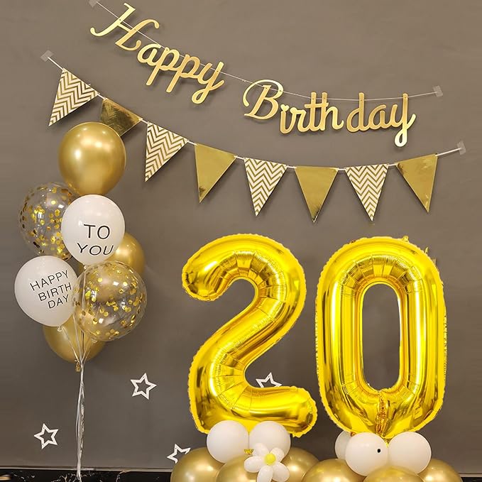 Gold Number Balloons Birthday Balloons - Image 5