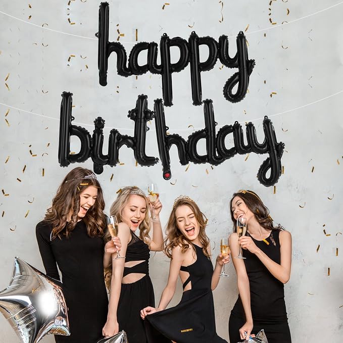 Happy Birthday Balloons Banner Foil Letters Balloons Connected, Personalized - Image 3