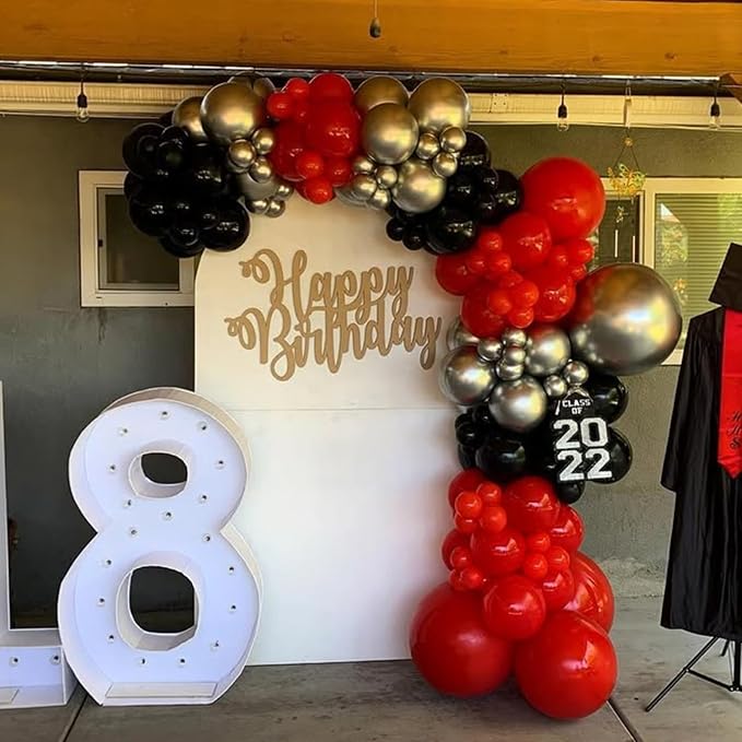 Red and Black Balloons Arch Kit - Image 4