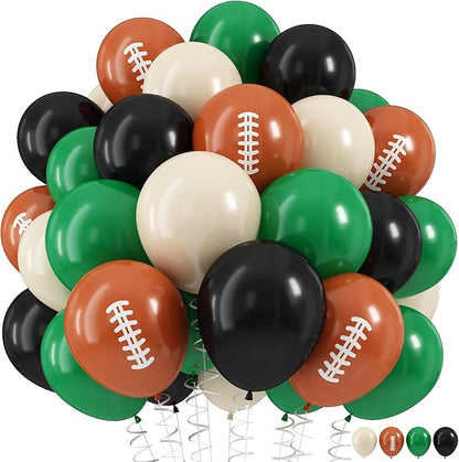 HILAVO Football Balloons, 12 Inch Dark Green Black White Sand by HILAVO