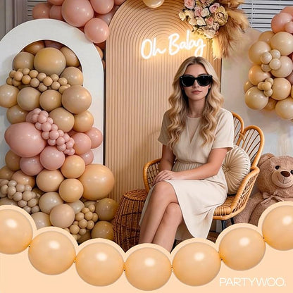 PartyWoo Nude Linking Balloons 100pcs 6 Inch Beige Tan Link Balloons | - Image 2